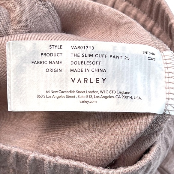 Varley Doublesoft Slim Cuff Pant Jogger in Mauve Size XS - Picture 9 of 13